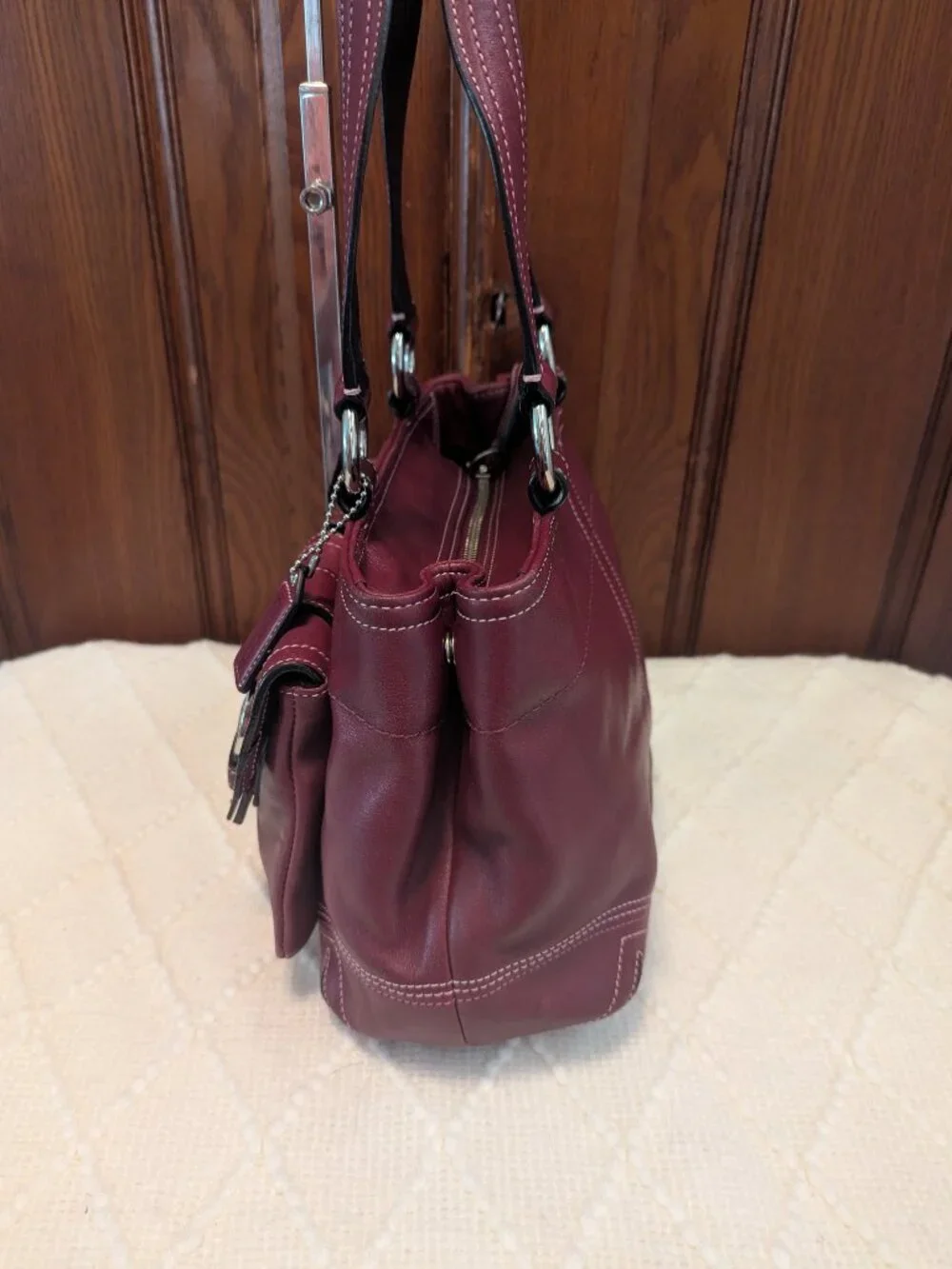 Coach BURGUNDY RED SOHO POCKET SATCHEL